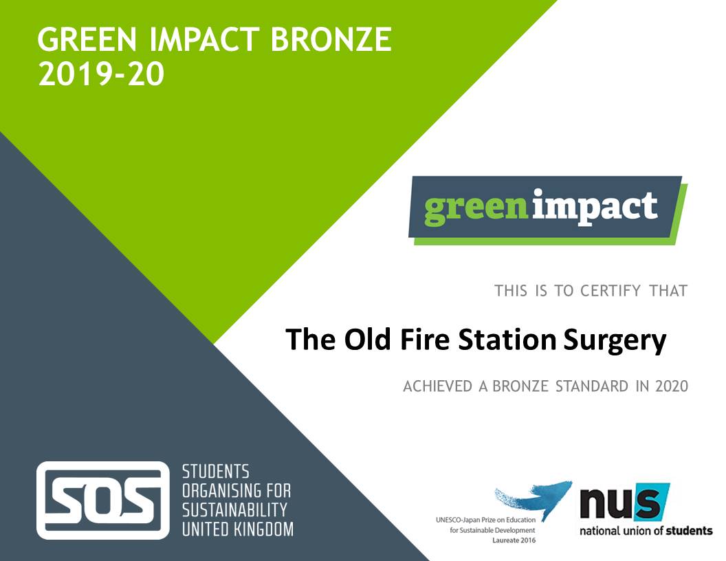 Green Impact Bronze Award 2019 -2020